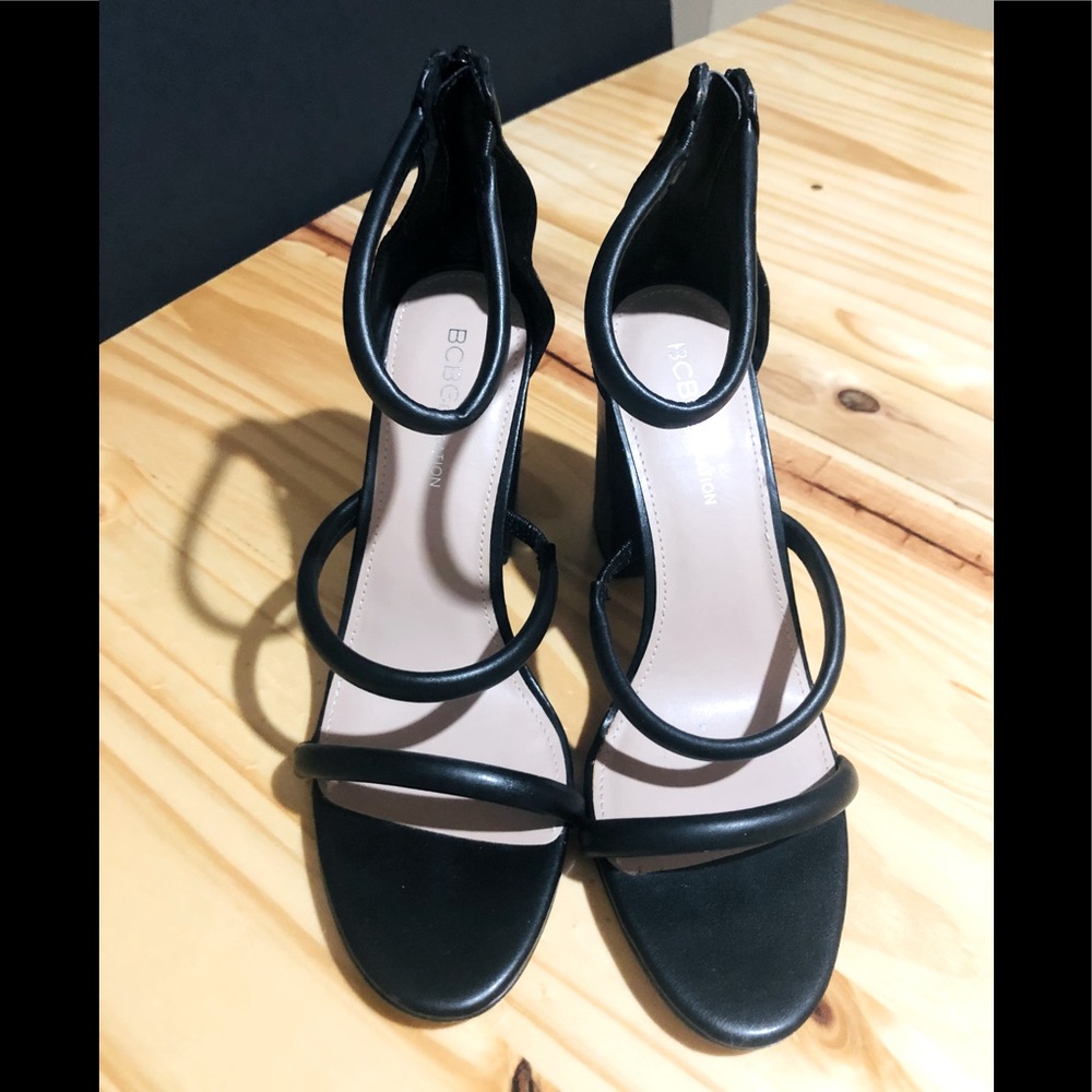 BCBGeneration Women's Rain Dress Sandal Heeled,  Black 7.5 New